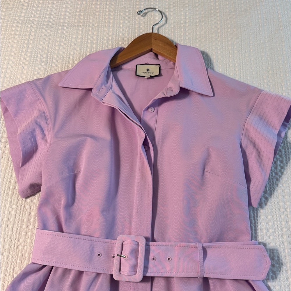 Tuckernuck Lilac Pink Belted Midi Dress - Picture 3 of 5